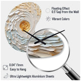 Gold and Cream Enchanted Whirls III - Asymmetric Metal Wall Clock