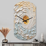 Gold and Cream Enchanted Whirls III - Asymmetric Metal Wall Clock