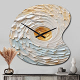 Gold and Cream Enchanted Whirls III - Asymmetric Metal Wall Clock