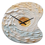 Gold and Cream Enchanted Whirls III - Asymmetric Metal Wall Clock