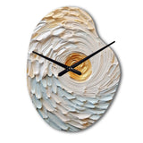Gold and Cream Enchanted Whirls III - Asymmetric Metal Wall Clock