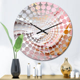 Pink and Gold Spiral Radiance IV - Abstract Metal Wall Clock