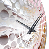 Pink and Gold Spiral Radiance IV - Abstract Metal Wall Clock