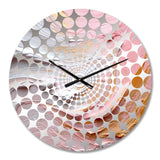 Pink and Gold Spiral Radiance IV - Abstract Metal Wall Clock