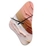 Peach and Gold Spiral Radiance - Asymmetric Metal Wall Clock