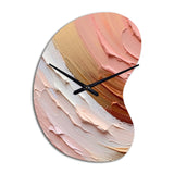 Peach and Gold Spiral Radiance - Asymmetric Metal Wall Clock