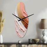 Peach and Gold Spiral Radiance - Asymmetric Metal Wall Clock