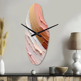 Peach and Gold Spiral Radiance - Asymmetric Metal Wall Clock