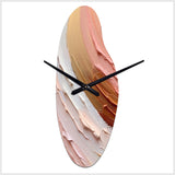 Peach and Gold Spiral Radiance - Asymmetric Metal Wall Clock