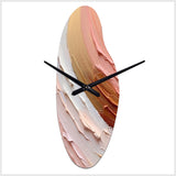 Peach and Gold Spiral Radiance - Asymmetric Metal Wall Clock