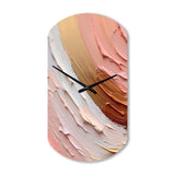Peach and Gold Spiral Radiance - Asymmetric Metal Wall Clock