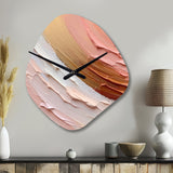 Peach and Gold Spiral Radiance - Asymmetric Metal Wall Clock