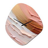 Peach and Gold Spiral Radiance - Asymmetric Metal Wall Clock