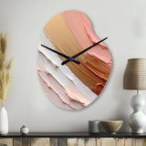 Peach and Gold Spiral Radiance - Asymmetric Metal Wall Clock
