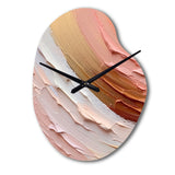 Peach and Gold Spiral Radiance - Asymmetric Metal Wall Clock