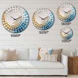 Gold and Turquoise Spiral Nebula - Abstract Metal Wall Clock