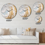 Gold and White Spiral Nebula II - Abstract Metal Wall Clock