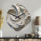 Cream Spiral Nebula I - Asymmetric Metal Wall Clock