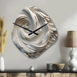 Cream Spiral Nebula I - Asymmetric Metal Wall Clock