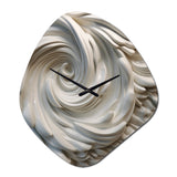 Cream Spiral Nebula I - Asymmetric Metal Wall Clock