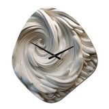 Cream Spiral Nebula I - Asymmetric Metal Wall Clock