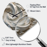 Cream Spiral Nebula I - Asymmetric Metal Wall Clock