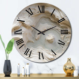 Cream Spiral Nebula II - Abstract Metal Wall Clock