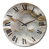 Cream Spiral Nebula II - Abstract Metal Wall Clock