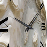 Cream Spiral Nebula II - Abstract Metal Wall Clock