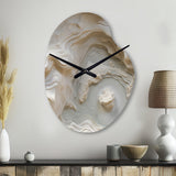 Cream Spiral Nebula II - Asymmetric Metal Wall Clock