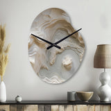 Cream Spiral Nebula II - Asymmetric Metal Wall Clock