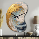 Gold and Blue Spiral Nebula - Asymmetric Metal Wall Clock