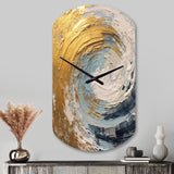 Gold and Blue Spiral Nebula - Asymmetric Metal Wall Clock