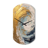Gold and Blue Spiral Nebula - Asymmetric Metal Wall Clock