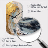 Gold and Blue Spiral Nebula - Asymmetric Metal Wall Clock