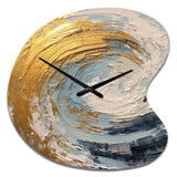 Gold and Blue Spiral Nebula - Asymmetric Metal Wall Clock