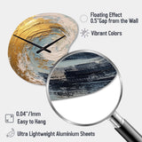 Gold and Blue Spiral Nebula - Asymmetric Metal Wall Clock