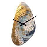 Gold and Blue Spiral Nebula - Asymmetric Metal Wall Clock