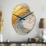 Gold and Blue Spiral Nebula - Asymmetric Metal Wall Clock