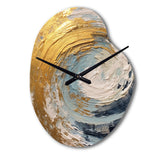 Gold and Blue Spiral Nebula - Asymmetric Metal Wall Clock