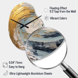 Gold and Blue Spiral Nebula - Asymmetric Metal Wall Clock