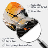 Orange and Black Mystic Spirals III - Asymmetric Metal Wall Clock