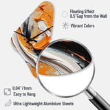 Orange and Black Mystic Spirals IV - Asymmetric Metal Wall Clock