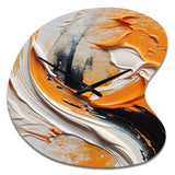 Orange and Black Mystic Spirals IV - Asymmetric Metal Wall Clock