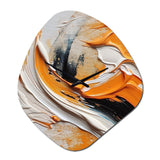 Orange and Black Mystic Spirals IV - Asymmetric Metal Wall Clock