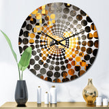 Gold and Black Cubist Visions V - Abstract Metal Wall Clock