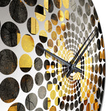 Gold and Black Cubist Visions V - Abstract Metal Wall Clock