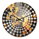 Gold and Black Cubist Visions V - Abstract Metal Wall Clock