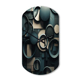 Teal Fragmented Forms - Asymmetric Metal Wall Clock