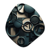 Teal Fragmented Forms - Asymmetric Metal Wall Clock